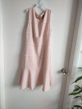 Ivanka Trump Sleeveless Light Blush Tiered Midi Dress